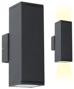 Kevin Up en Down Muurlamp Zwart met Lichtsensor LED