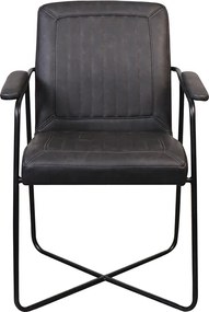 Eetkamerstoel - Henry - leer Vintage zwart