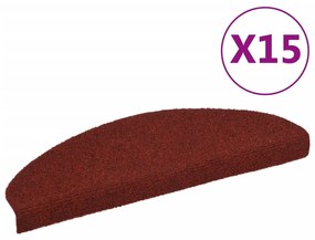 vidaXL Trapmatten zelfklevend 65x21x4 cm naaldvilt rood 15 st