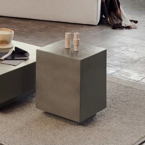 Kave Home Rustella Cement Bijzettafel Vierkant - 35 X 35cm.