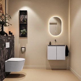 Mondiaz Ture DLux toiletmeubel 60cm cale met wastafel lava midden zonder kraangat