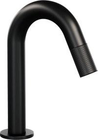 Brauer Black Carving opbouw fonteinkraan met gebogen uitloop mat zwart