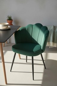 Blume Fluwelen Stoel Zwart Poten