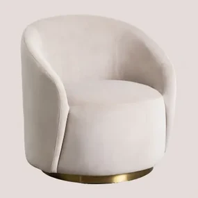 Sidoni Fauteuil In Fluweel Bruin - Tarwe - Sklum