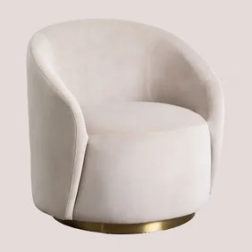 Fluweel- fauteuil Sidoni Bruin - Tarwe - Sklum