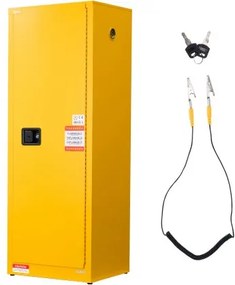 VEVOR Brandveilige Opslagkast 87,06 L, 59 x 46 x 165,1 cm Brandwerende Kast met Verstelbare Planken, Koudgewalst en Gegalvaniseerd Staal, Brandwerende Kast, voor Commercieel en Industrieel Gebruik, Geel