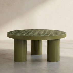 Salontafel Met Mozaiek Bruin - 71 X 71cm.