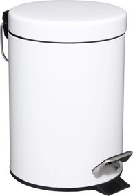 Witte Metalen Afvalbak - 3 Liter - Rond