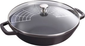 Staub Specialities Wok met glazen deksel 30 cm, Zwart - Specialities - Staub