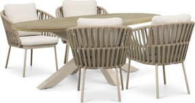 Tuinset 4 personen 200 cm Rope Zand/Beige Coco Elara/Brookline