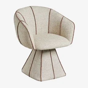 Set Van 2 Draaibare Eetkamerstoelen Bekleed Tallin Bouclé Natuurlijke Kleuren - Sklum