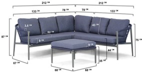 Hoek loungeset 5 personen Rope Blauw  Coco Alanya