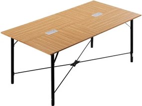 VEVOR Vergadertafel, vergadertafel voor 6-8 personen, 180 x 90 cm (L x B), rechthoekig combinatiebureau, vergadertafel, multifunctionele tafel, pauzetafel met metalen poten voor kantoor, vergaderruimte