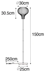 Moderne vloerlamp zwart - Saffira Modern E27 rond Binnenverlichting Lamp