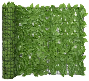 vidaXL Balkonscherm met groene bladeren 600x100 cm