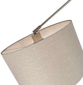 Hanglamp staal met kap 35 cm taupe verstelbaar 2-lichts - Blitz Modern E27 rond Binnenverlichting Lamp