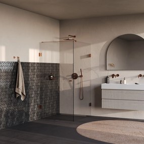 Brauer Void Carving profielloze douchecabine 90x120cm koper geborsteld PVD