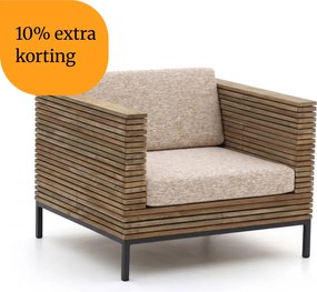 + 10% kassakorting | Lounge tuinstoel |   ROUGH-D | Teakhout | Old Teak/Taupe | Kees Smit Tuinmeubelen