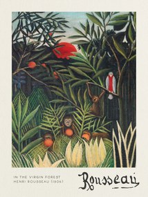 Kunstdruk Monkeys & Parrot (In the Virgin Forest) - Henri Rousseau, (30 x 40 cm)