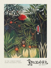 Kunstreproductie Monkeys & Parrot (In the Virgin Forest) - Henri Rousseau