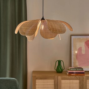 Bloemblad hanglamp in rotanØ80 cm, Lola