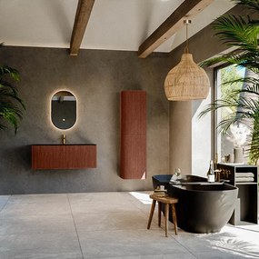 Mondiaz Kurve 110cm badmeubel ruby met 1 lade en wastafel big medium midden 1 kraangat urban