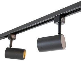 Modern hangend railsysteem met 5 spots zwart 1-fase  - Iconic Jeana