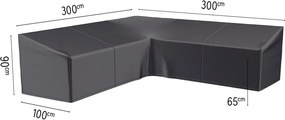 Platinum AeroCover Loungebankhoes L-vorm - 300x300x100xH65/90 cm - Grijs