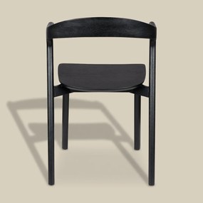 Zuiver Northwood Black Houten Eetkamerstoel Zwart Minimalistisch