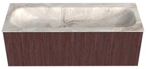 Mondiaz Kurve-dlux 120cm badmeubel ruby met 1 lade en wastafel big large midden zonder kraangat frappe