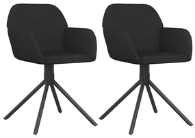 vidaXL Eetkamerstoelen draaibaar 2 st fluweel zwart