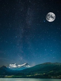 Kunstfotografie stars shine in the sky over the fjords, Lindrik, (30 x 40 cm)