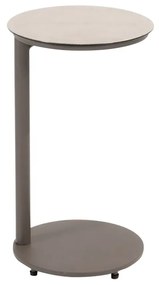 Taste by 4 Seasons Vic bijzettafel terre met geprint keramisch tafelblad Ø 30 cm (H 50 cm) Loungetafel bruin weerbestendig