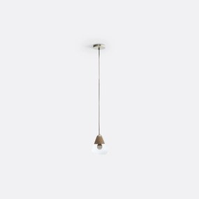Hanglamp in glas en hout Ø14 cm, Nasoa