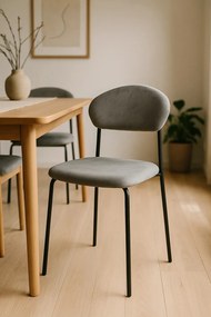 Rinos zwart fluwelen stoel