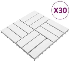 vidaXL Terrastegels 30 st 30x30 cm massief acaciahout wit