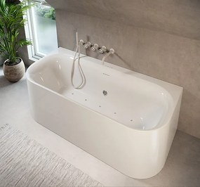 Riho Devotion half vrijstaand bubbelbad sparkle mood 180x80cm wit mat