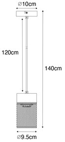 Industriële hanglamp zwart - Jim Industriele / Industrie / Industrial E27 rond Binnenverlichting Lamp