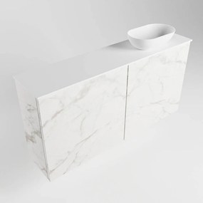 Mondiaz Fowy toiletmeubel 100cm Carrara met witte waskom rechts zonder kraangat