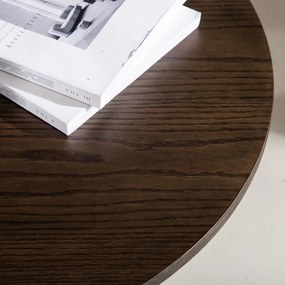 Salontafel Met Cilindervormige Poten Mocca - 80 X 80cm.