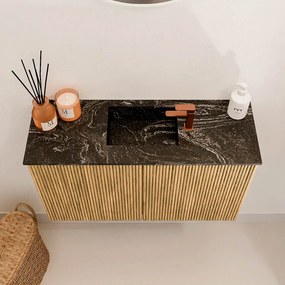 Mondiaz Joya DLux 70cm toiletmeubel oak met wastafel faye midden 1 kraangat lava