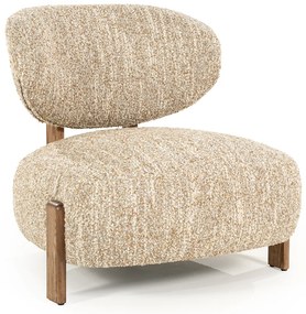 Boucle Stoel Beige Walnoot