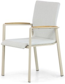 Tuinstoel stapelbaar Aluminium/textileen Taupe-naturel-bruin Lifestyle Garden Furniture Brandon