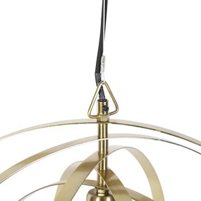 Eettafel / Eetkamer Vintage hanglamp messing - Rings Retro E27 bol / globe / rond Binnenverlichting Lamp