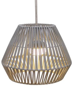 Buitenlamp Oosterse hanglamp touw incl. LED dimbaar oplaadbaar - ContraOosters IP54 Buitenverlichting rond