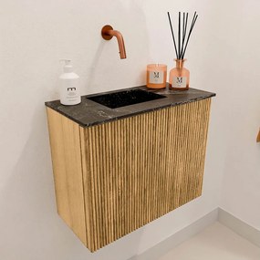 Mondiaz Joya DLux 50cm toiletmeubel oak met wastafel faye links zonder kraangat lava