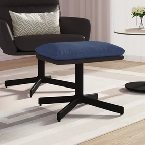 vidaXL Voetenbank 60x60x39 cm stof en kunstleer blauw