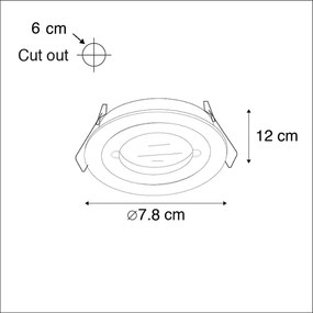 Buitenlamp Set van 6 Moderne inbouwspot zwart rond IP44 - Xena GU10 IP44 Buitenverlichting Lamp