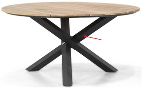 Tuinset Ronde Tuintafel 6 personen 150 cm Aluminium/wicker Grijs  Lifestyle Garden Furniture Nice/Fabriano