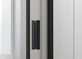 Polysan Easy Black douche draaideur mat glas 90x190cm zwart mat